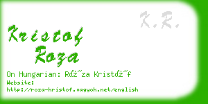 kristof roza business card